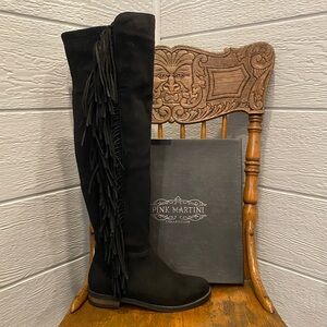 Pink Martini Black Knee Boots